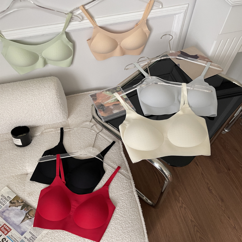 Безжичен безшевен потник‑сутиен за ежедневна употреба, машино пране, фиксирани двойни презрамки, комфортна странична опора, без метална пръчка