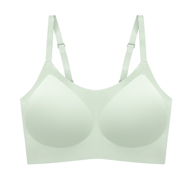 Безжичен безшевен потник‑сутиен за ежедневна употреба, машино пране, фиксирани двойни презрамки, комфортна странична опора, без метална пръчка