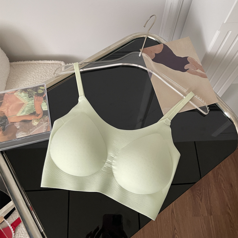 Безжичен безшевен потник‑сутиен за ежедневна употреба, машино пране, фиксирани двойни презрамки, комфортна странична опора, без метална пръчка