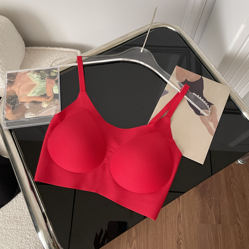 Безжичен безшевен потник‑сутиен за ежедневна употреба, машино пране, фиксирани двойни презрамки, комфортна странична опора, без метална пръчка