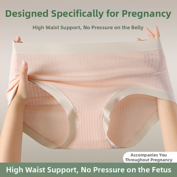 Tehotenské nohavičky z bavlny, vysoký pás, antibakteriálne, s predĺženým rozkrokom, priedušná podpora bruška