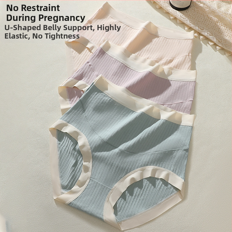Mātību apakšveļa no kokvilnas, augsta josta, antibakteriāla, ar paplašinātu gusset, elpojoša vēdera atbalsts