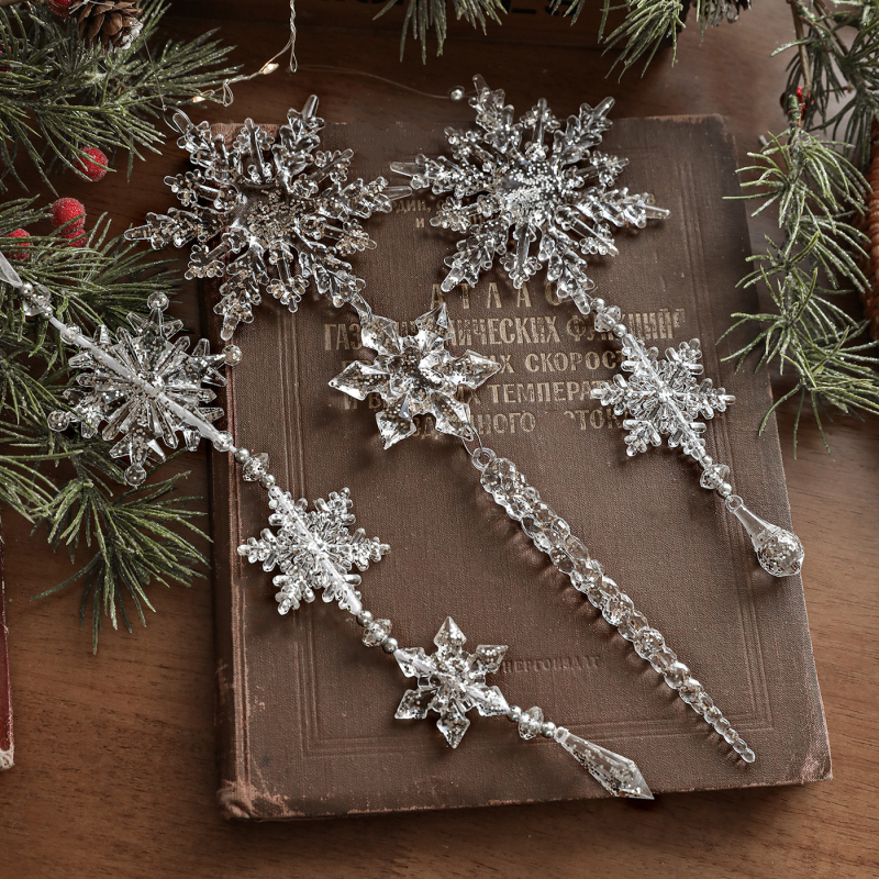 Ornamente din zăpadă acrilică, pentru bradul de Crăciun – Accesorii decorative de Crăciun, Brand Gangheng, Cod produs APYX610, Material: Plastic, Stiluri: Korean, European, European and American, Stil rafinat