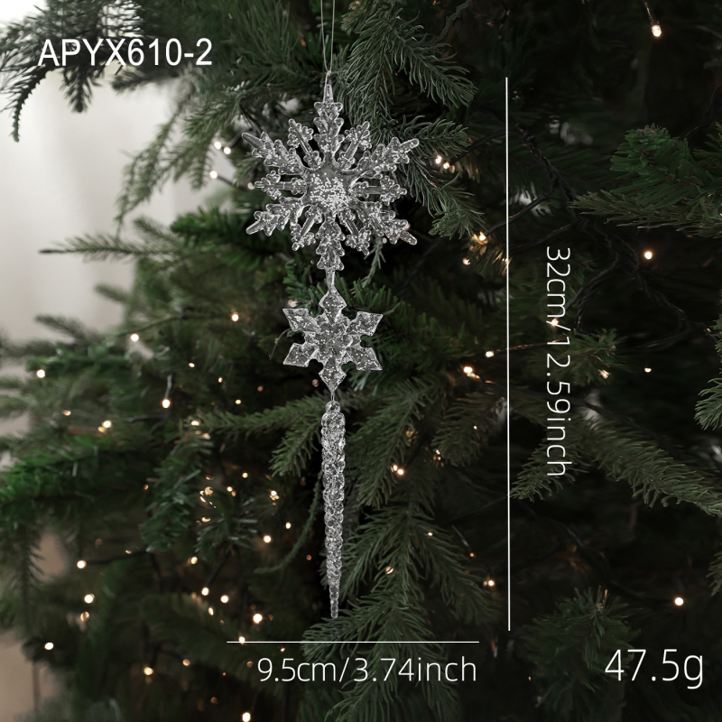 Ornamente din zăpadă acrilică, pentru bradul de Crăciun – Accesorii decorative de Crăciun, Brand Gangheng, Cod produs APYX610, Material: Plastic, Stiluri: Korean, European, European and American, Stil rafinat