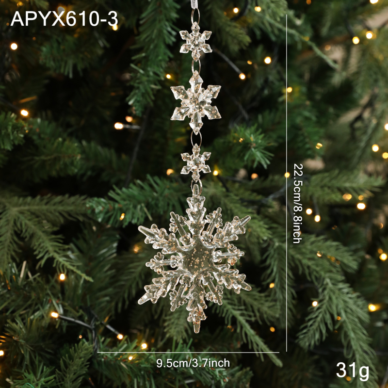 Ornamente din zăpadă acrilică, pentru bradul de Crăciun – Accesorii decorative de Crăciun, Brand Gangheng, Cod produs APYX610, Material: Plastic, Stiluri: Korean, European, European and American, Stil rafinat