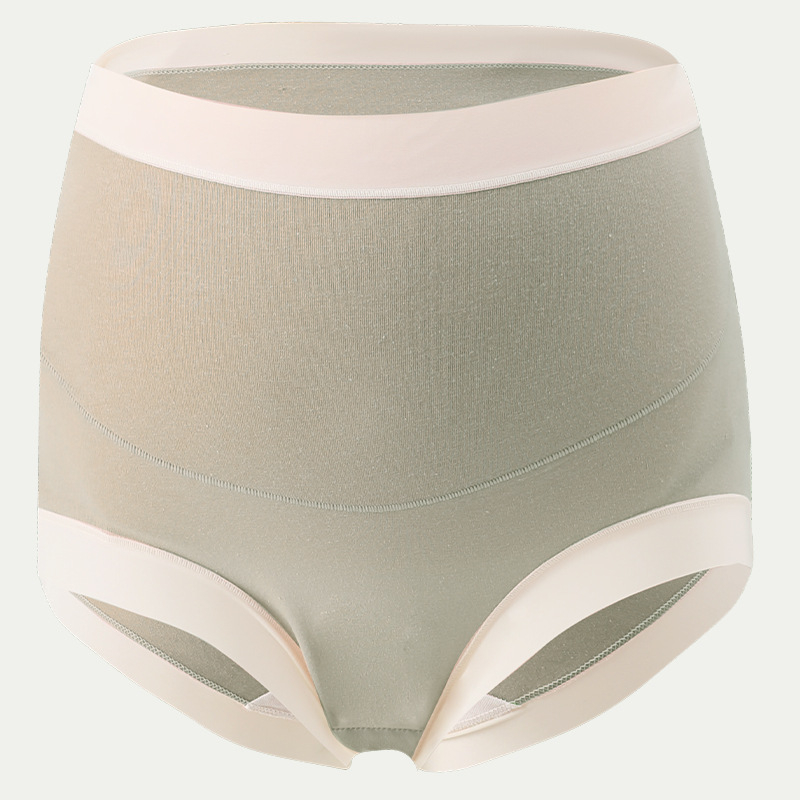 Tehotenské nohavičky z bavlny s vysokým pásom, antibakteriálne, priedušné, podpora brucha (bavlna 95–100%; podšívka 100% bavlna; pletená látka; 60 Count)