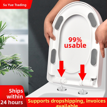 Hrubý kryt na WC so tichým zatváraním, univerzálny pre bežné toalety — materiál: PP doska; vzdialenosť montážnych otvorov: 13–17; model: cxs-2023-6-15-002