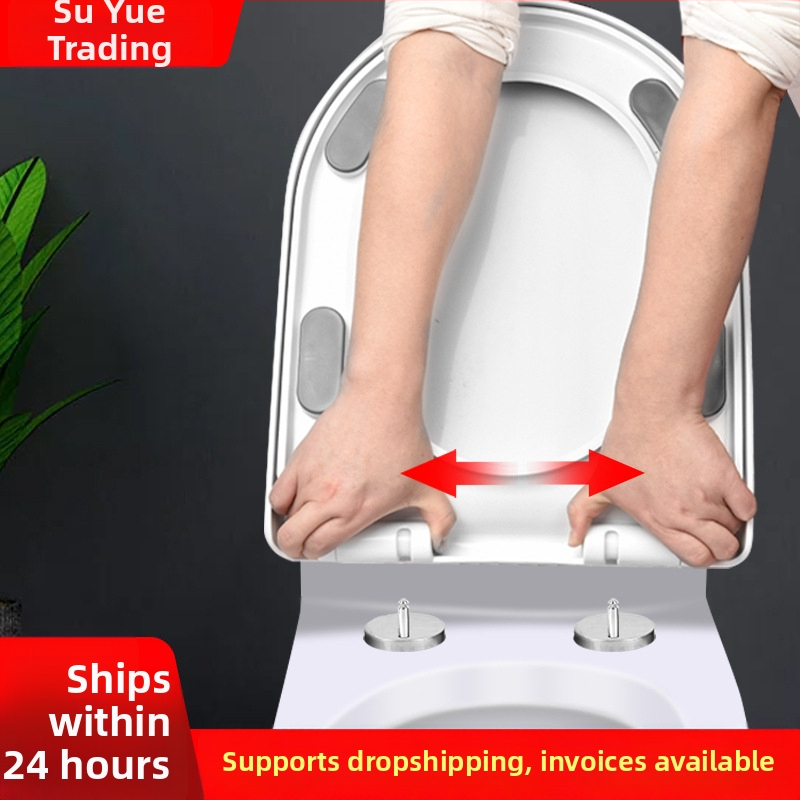 Hrubý kryt na WC so tichým zatváraním, univerzálny pre bežné toalety — materiál: PP doska; vzdialenosť montážnych otvorov: 13–17; model: cxs-2023-6-15-002