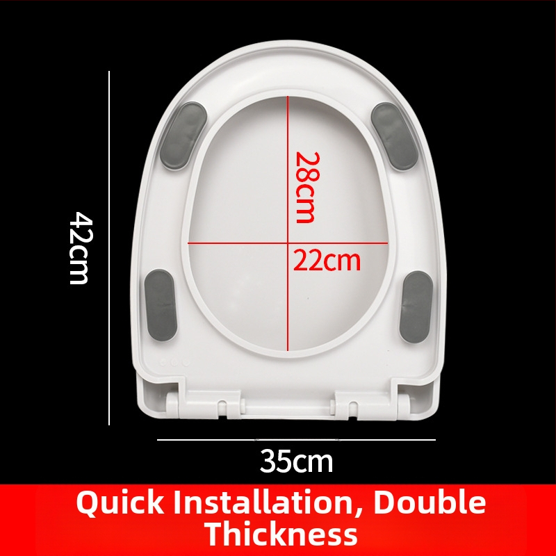 Hrubý kryt na WC so tichým zatváraním, univerzálny pre bežné toalety — materiál: PP doska; vzdialenosť montážnych otvorov: 13–17; model: cxs-2023-6-15-002