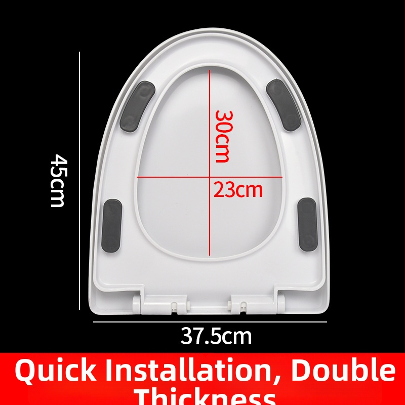 Hrubý kryt na WC so tichým zatváraním, univerzálny pre bežné toalety — materiál: PP doska; vzdialenosť montážnych otvorov: 13–17; model: cxs-2023-6-15-002