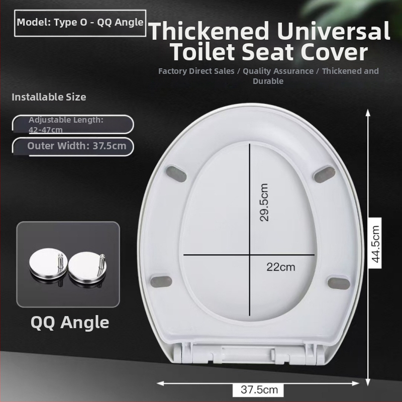 Hrubý kryt na WC so tichým zatváraním, univerzálny pre bežné toalety — materiál: PP doska; vzdialenosť montážnych otvorov: 13–17; model: cxs-2023-6-15-002