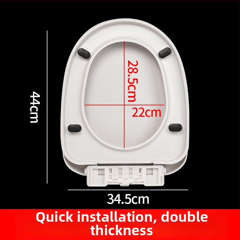 Hrubý kryt na WC so tichým zatváraním, univerzálny pre bežné toalety — materiál: PP doska; vzdialenosť montážnych otvorov: 13–17; model: cxs-2023-6-15-002