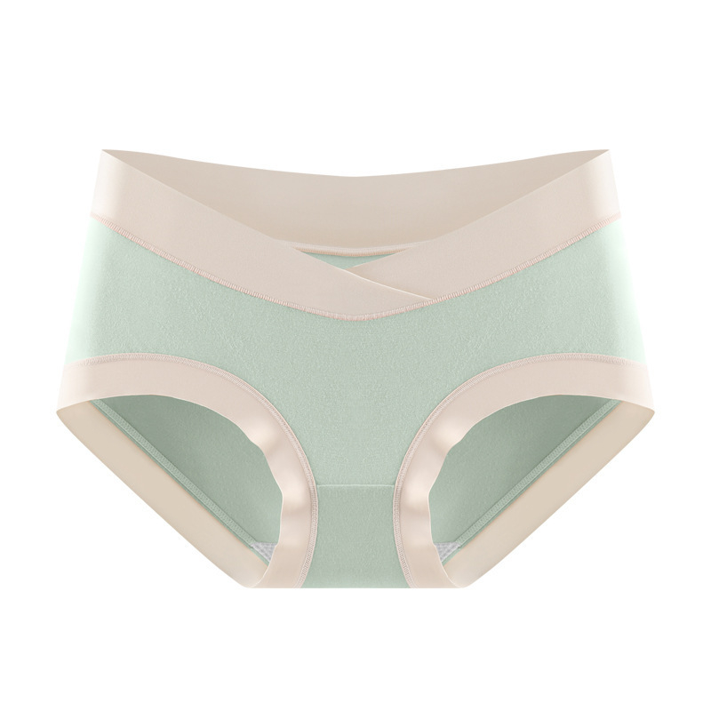 Tehotenské spodné prádlo z modalu, nízky pás, podpora bruška, farebný blok vzor, pletené šortky (Modal 90–95%, Bavlna 100%, Tkanina 50 count)