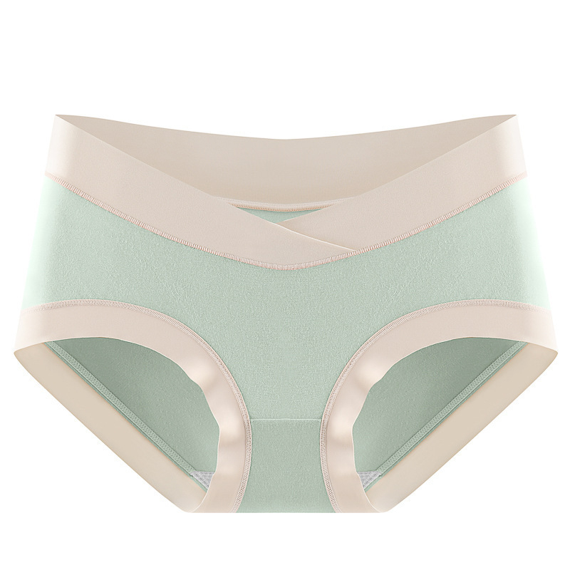 Tehotenské spodné prádlo z modalu, nízky pás, podpora bruška, farebný blok vzor, pletené šortky (Modal 90–95%, Bavlna 100%, Tkanina 50 count)