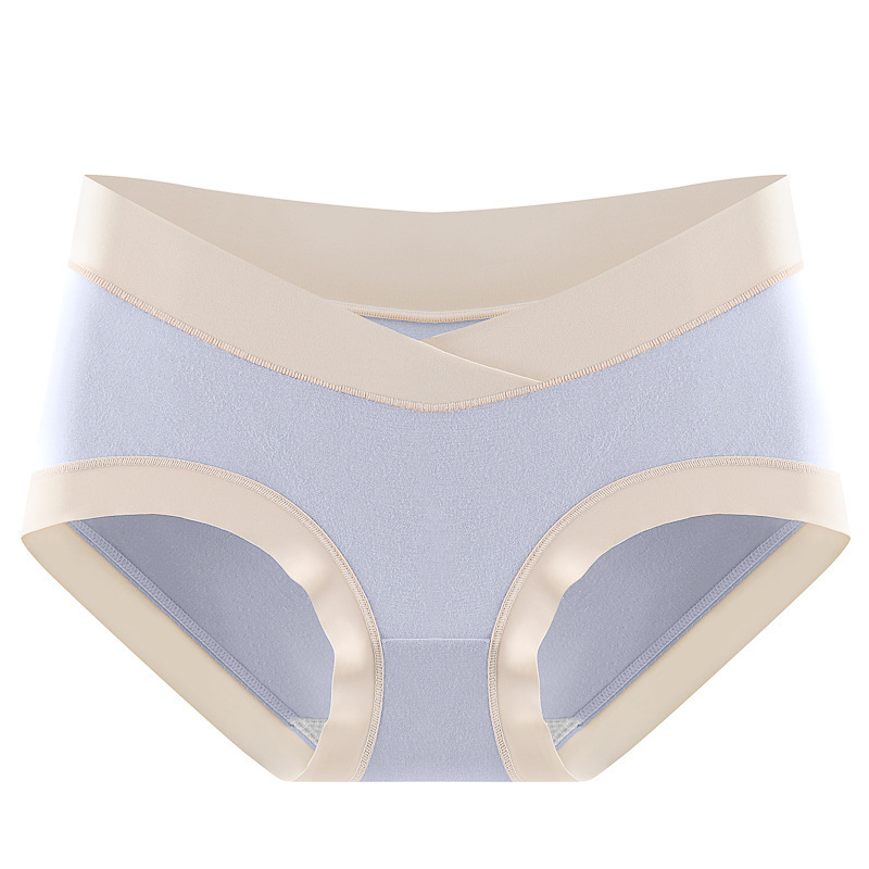 Tehotenské spodné prádlo z modalu, nízky pás, podpora bruška, farebný blok vzor, pletené šortky (Modal 90–95%, Bavlna 100%, Tkanina 50 count)