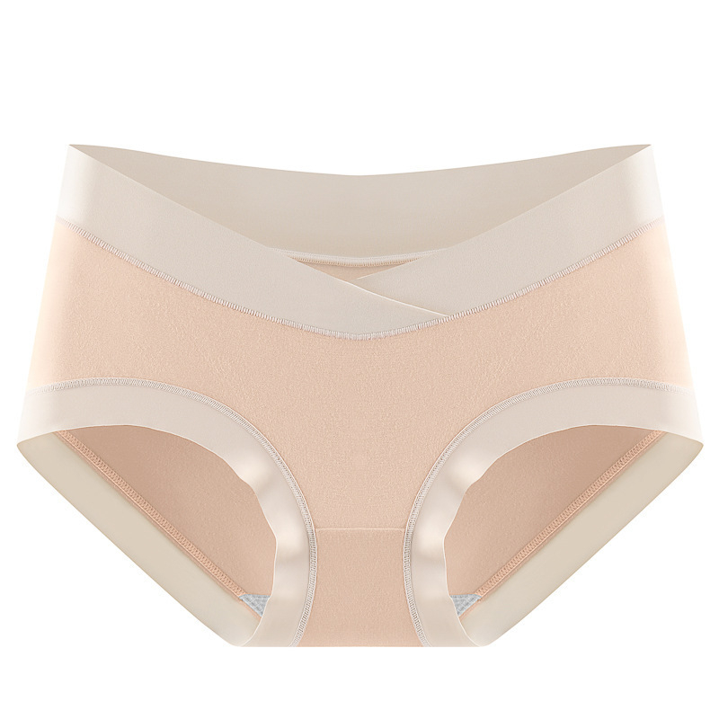 Tehotenské spodné prádlo z modalu, nízky pás, podpora bruška, farebný blok vzor, pletené šortky (Modal 90–95%, Bavlna 100%, Tkanina 50 count)