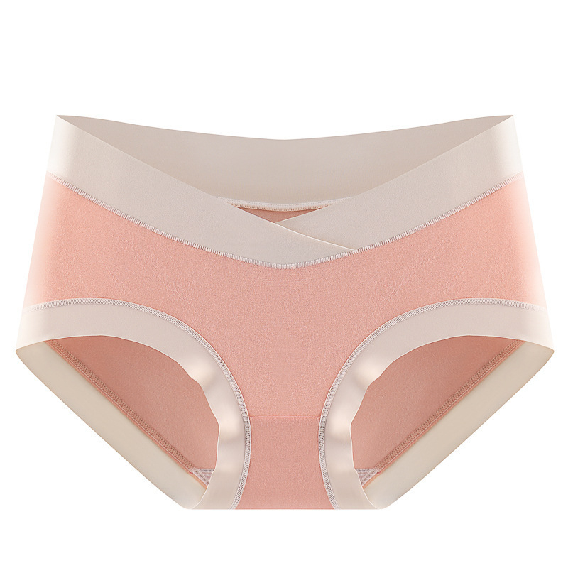 Tehotenské spodné prádlo z modalu, nízky pás, podpora bruška, farebný blok vzor, pletené šortky (Modal 90–95%, Bavlna 100%, Tkanina 50 count)