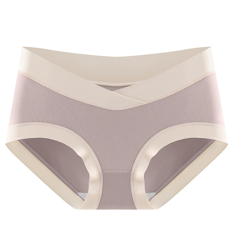 Tehotenské spodné prádlo z modalu, nízky pás, podpora bruška, farebný blok vzor, pletené šortky (Modal 90–95%, Bavlna 100%, Tkanina 50 count)