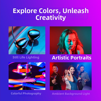 LED ръчно осветление за снимане и стрийминг — с регулируема температура на светлината, 3W, захранване 5V/1A, за мобилни телефони и DSLR, настолно използване