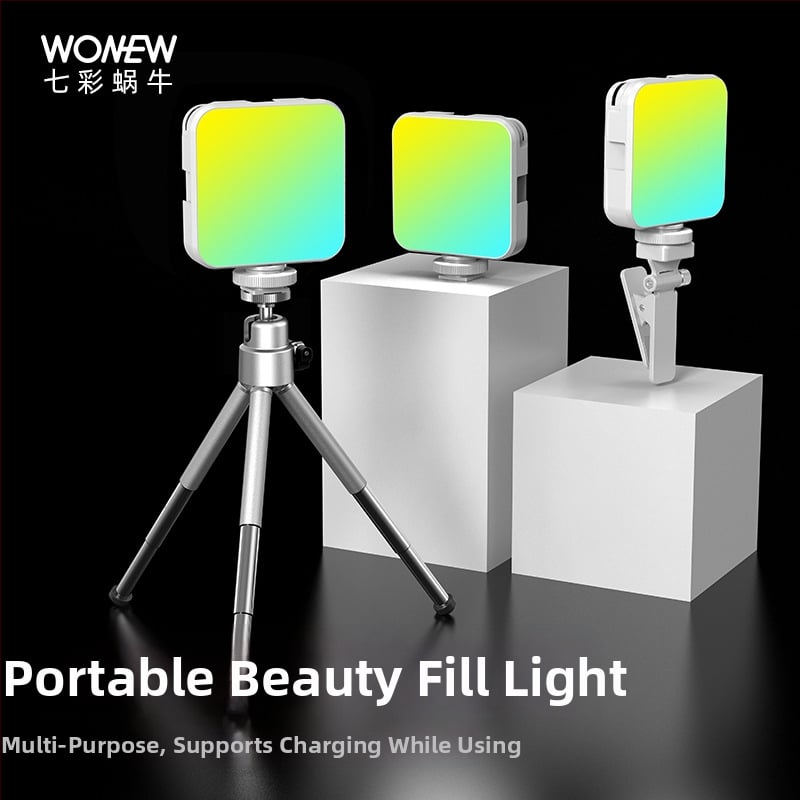 LED ръчно осветление за снимане и стрийминг — с регулируема температура на светлината, 3W, захранване 5V/1A, за мобилни телефони и DSLR, настолно използване