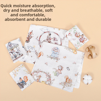 Žínka na tvár pre novorodencov z bambusovej priadze s motívom kresleného, 40-count vlákna, 42 g, absorpcia 0–5 s