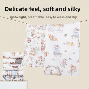 Žínka na tvár pre novorodencov z bambusovej priadze s motívom kresleného, 40-count vlákna, 42 g, absorpcia 0–5 s