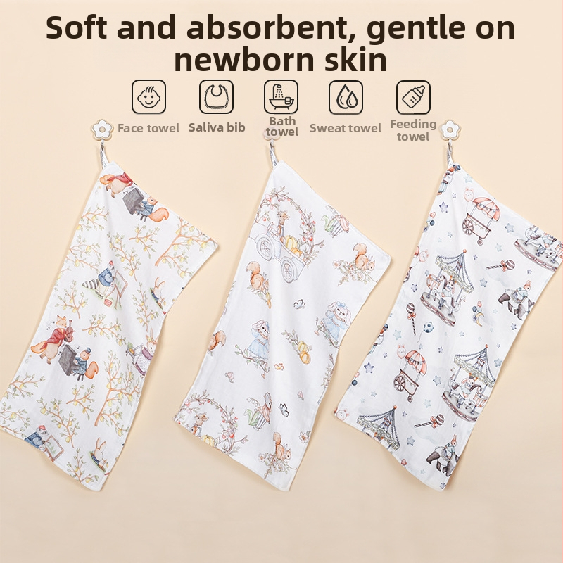 Uuslapse näopuhastusbeebi bambuskiududest karikatuurimustriga, 40 lõngu, 42 g, imendumine 0–5 s