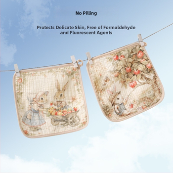 Detská utierka na sliny, štvorvrstvová bavlnená gáza, absorbujúca, pre deti 0–3 roky, Bezpečnostná trieda A