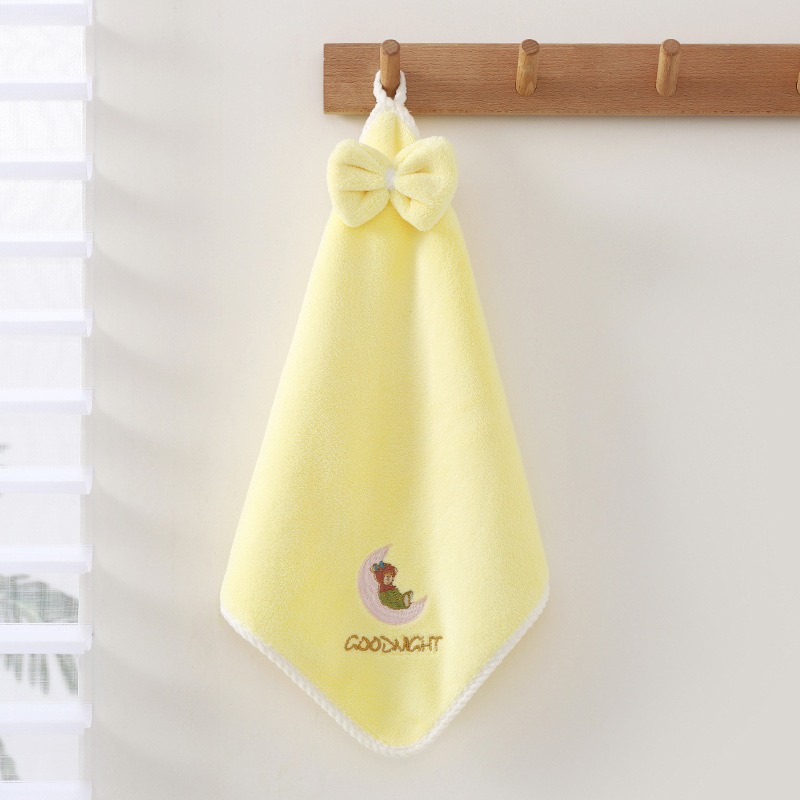 Moon Bear detský uterák, korálový flís materiál, 0–5 s vstrebávanie vody, vyšívané logo Moon Bear, uterák na sušenie vlasov, 45 g