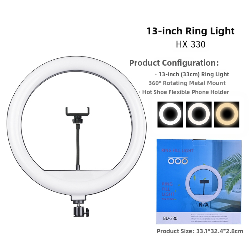 LED пръстен осветление за жив стрийминг и fotografия, 3 температури на светлината, 10–50W, 220V, персонализирана обработка