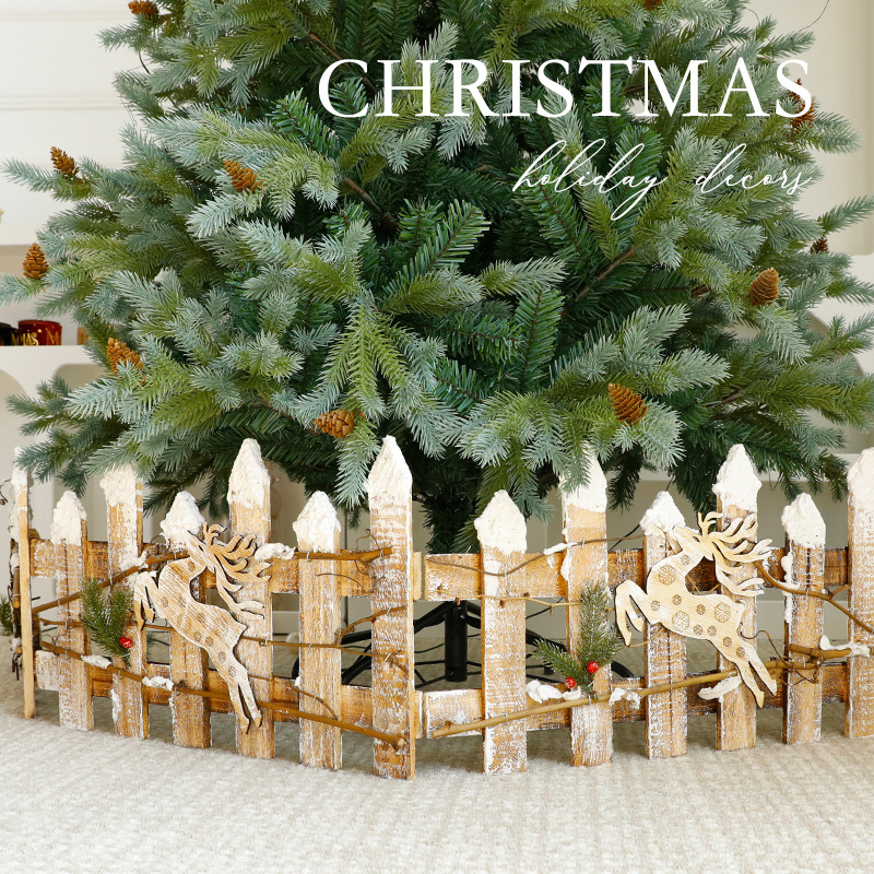 Micul gard din lemn pentru decor de masă de Crăciun — stil modern minimalist, lemn, cod Bswl