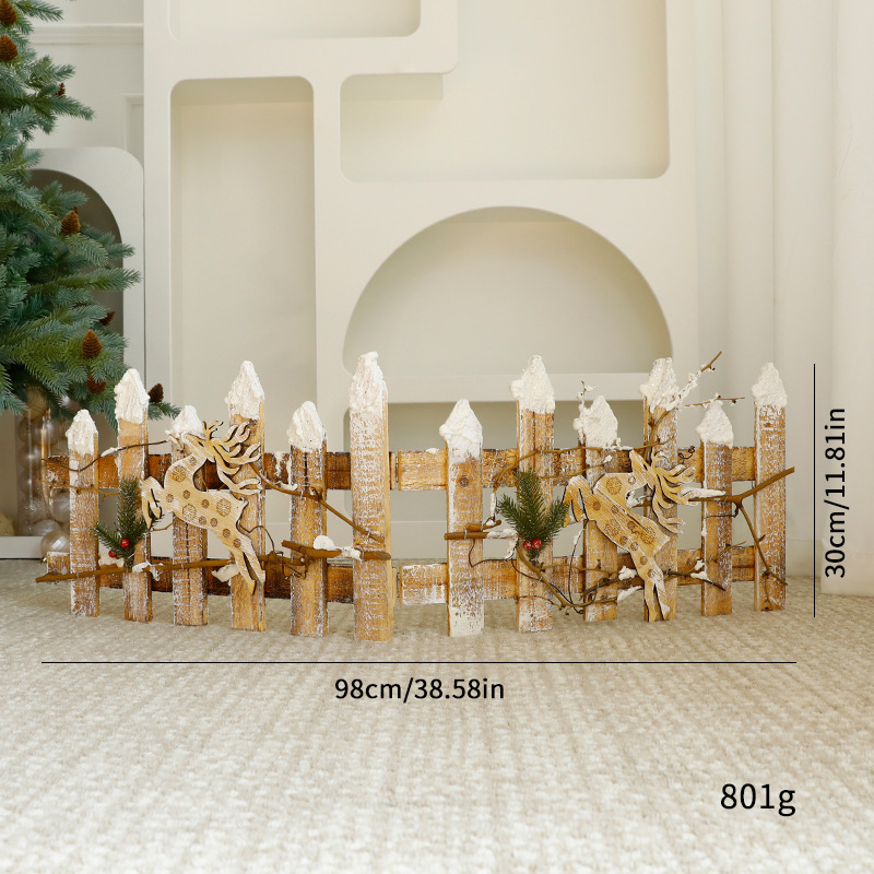 Micul gard din lemn pentru decor de masă de Crăciun — stil modern minimalist, lemn, cod Bswl