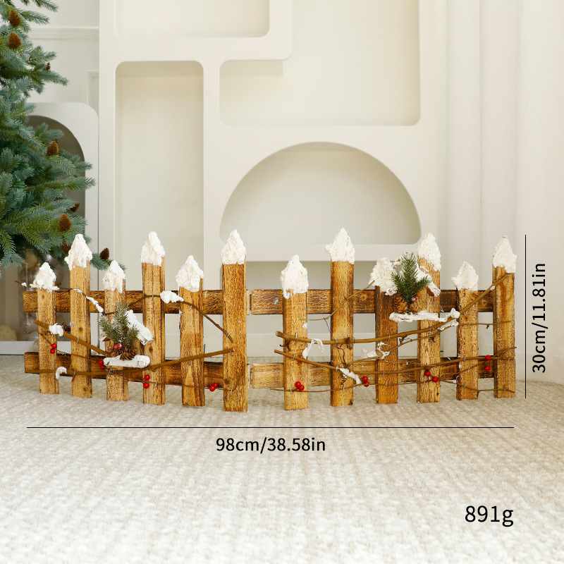 Micul gard din lemn pentru decor de masă de Crăciun — stil modern minimalist, lemn, cod Bswl