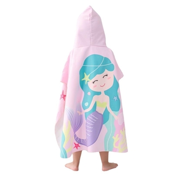 Детска хавлия за баня с качулка – абсорбираща, принтована тъкан с двустранно кадифено покритие; основен компонент 87%, вторичен 13%; GSM 200–300 g/m²; персонализиране: Да