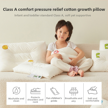 Detská spánková vankúš s jadrom z 100% bavlny, výplň z polyesterových vlákien, obdĺžnikový tvar, výška jadra 5,1–10 cm, hmotnosť 0,55–1,0 kg