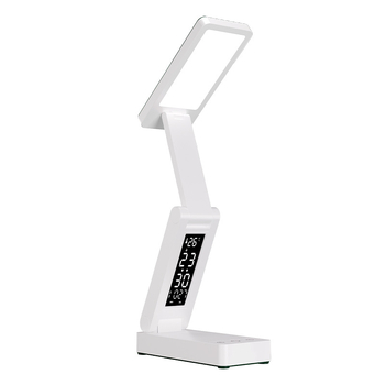 Sklopná stolná lampa s hodinami a zabudovaným power bankom, dotykový vypínač, 7W, CRI ≥95, CE certifikát