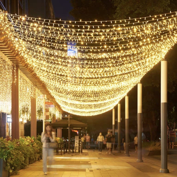 LED vonkajšie reťazové svetlá, IP44 vodotesné, 120 LED, 220V vstup, stmievateľné s ovládačom