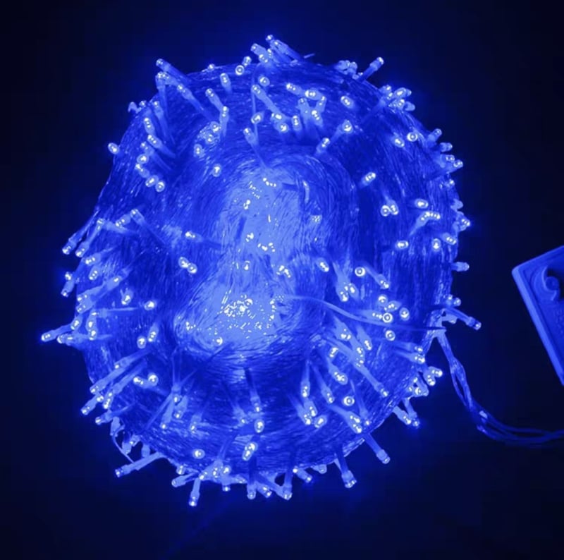 LED vonkajšie reťazové svetlá, IP44 vodotesné, 120 LED, 220V vstup, stmievateľné s ovládačom