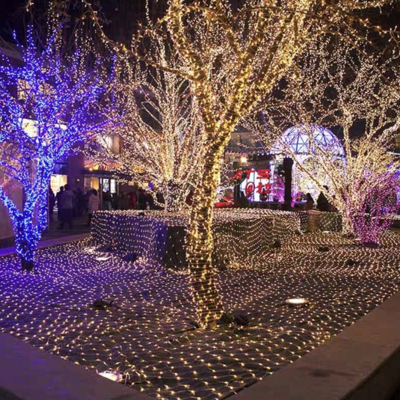 LED vonkajšie reťazové svetlá, IP44 vodotesné, 120 LED, 220V vstup, stmievateľné s ovládačom