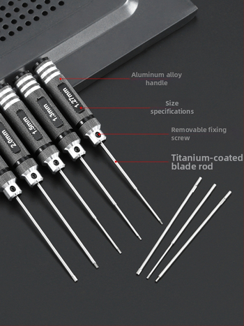 Set šesťuholníkových skrutkovačov pre model lietadla 1.27/1.3/1.5/2.5 mm, 6‑uholník