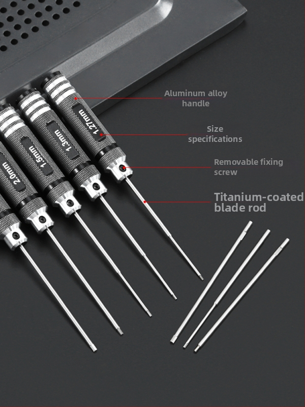 Modeļa lidmašīnas sešstūra skrūvgriežu komplekts 1.27/1.3/1.5/2.5 mm, 6‑stūrains