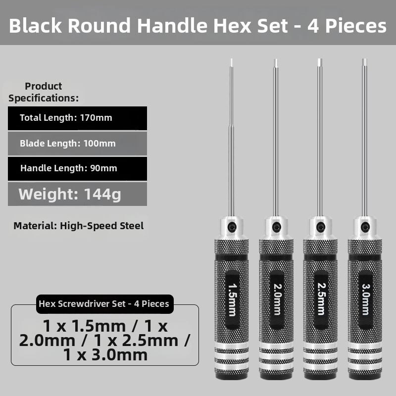 Set šesťuholníkových skrutkovačov pre model lietadla 1.27/1.3/1.5/2.5 mm, 6‑uholník