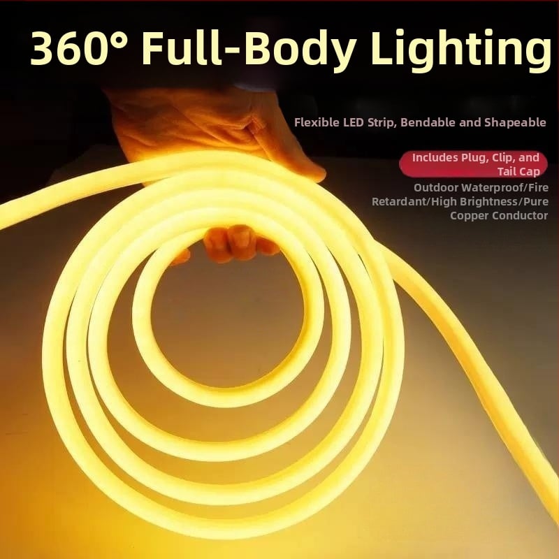 LED kruhový svetelný pás - silikónová flexibilná, vonkajšia vodotesná reklamná lišta (Nie je dovážané; Žiadne osvedčenie; Nie je všeobecný platiteľ DPH)