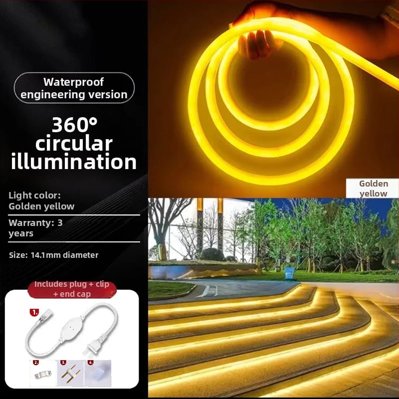 LED kruhový svetelný pás - silikónová flexibilná, vonkajšia vodotesná reklamná lišta (Nie je dovážané; Žiadne osvedčenie; Nie je všeobecný platiteľ DPH)