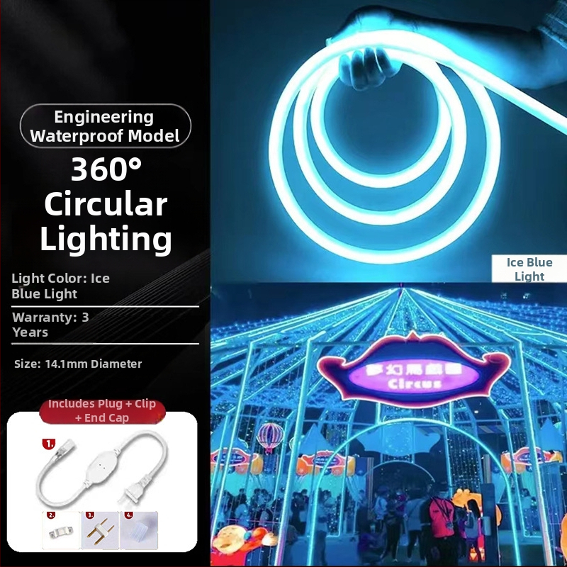 LED kruhový svetelný pás - silikónová flexibilná, vonkajšia vodotesná reklamná lišta (Nie je dovážané; Žiadne osvedčenie; Nie je všeobecný platiteľ DPH)