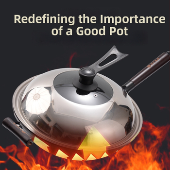 Wok z liatiny – čínskeho štýlu, kompatibilný s plynovým sporákom, jednovrstvové dno, sklenený pokrievka z nehrdzavejúcej ocele