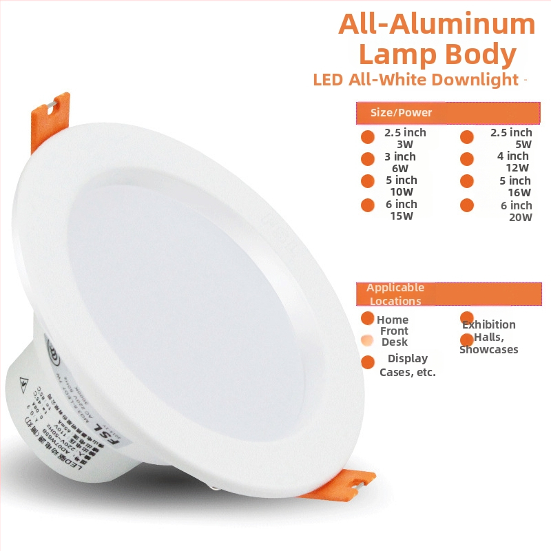 Foshan Lighting LED downlight, 8 cm otvor, osvetlenie do obývačky na strop, 2.5 palca, 3W zapustené LED svetlo
