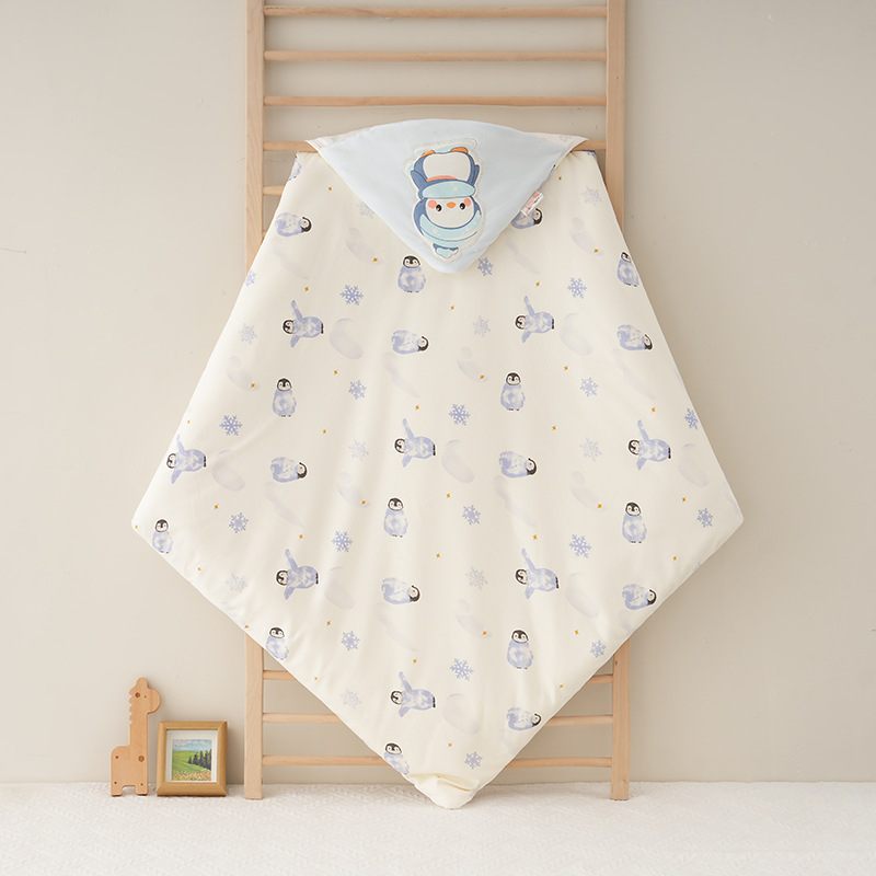 Cuvertură pentru bebeluși din bumbac 100%, umplutură din bumbac lavabil, model animale și desene animate, brand Original Bear, pentru nou-născuți 0–1 ani, potrivit pentru iarnă și toamnă.