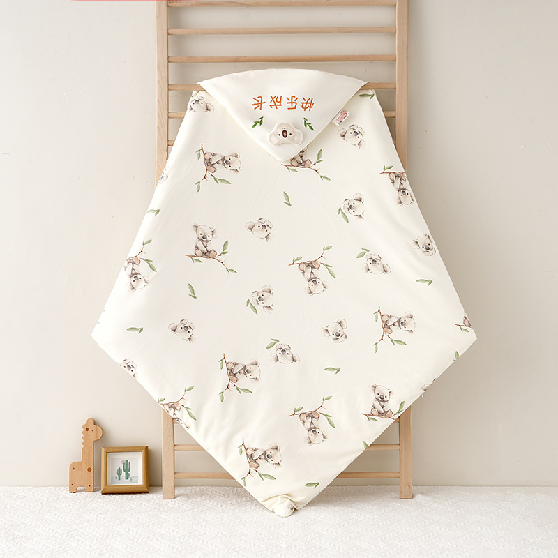 Cuvertură pentru bebeluși din bumbac 100%, umplutură din bumbac lavabil, model animale și desene animate, brand Original Bear, pentru nou-născuți 0–1 ani, potrivit pentru iarnă și toamnă.