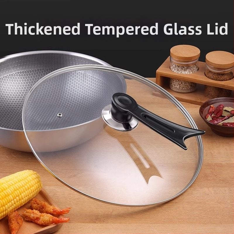 Pokrievka z tvrdeného skla, univerzálna pokrievka na wok a panvicu, moderný minimalistický štýl